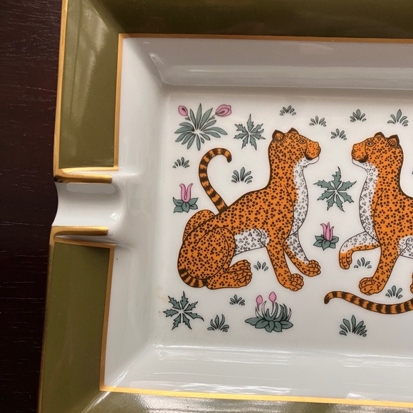 VINTAGE HERMÈS PARIS LÉOPARDS Ashtray/Change tray - Picture 2 of 14